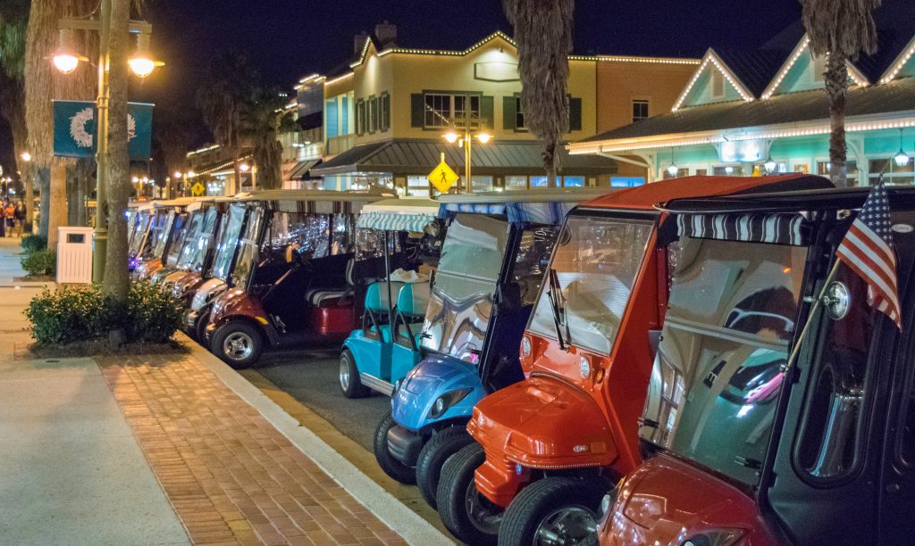 Photo of golf carts in a row